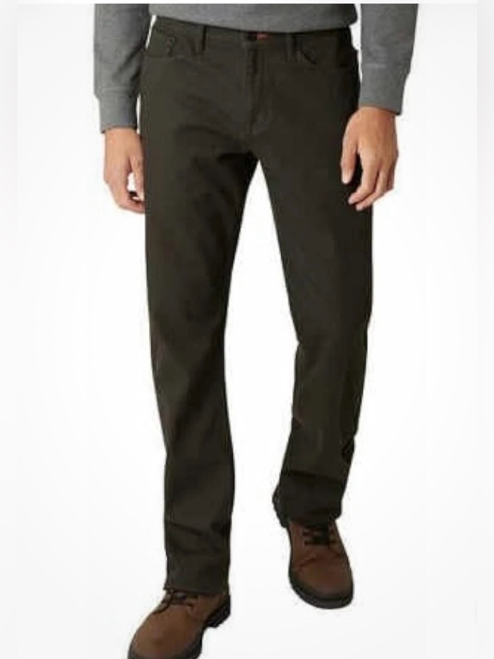 Men's Regular Fit Stretch Canvas Pants with Bonded Fleece Lining.